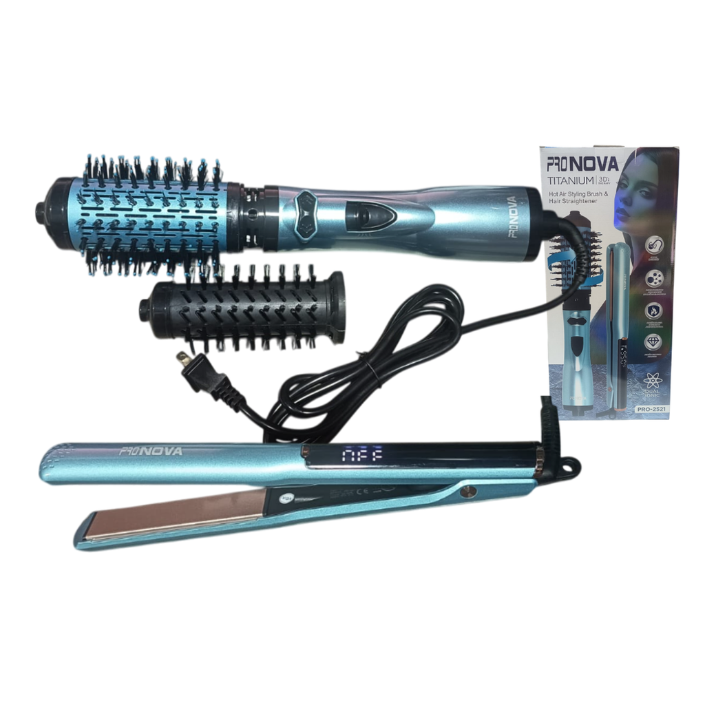 COMBO CEPILLO GIRATORIO Y PLANCHA PRONOVA PRO-2521